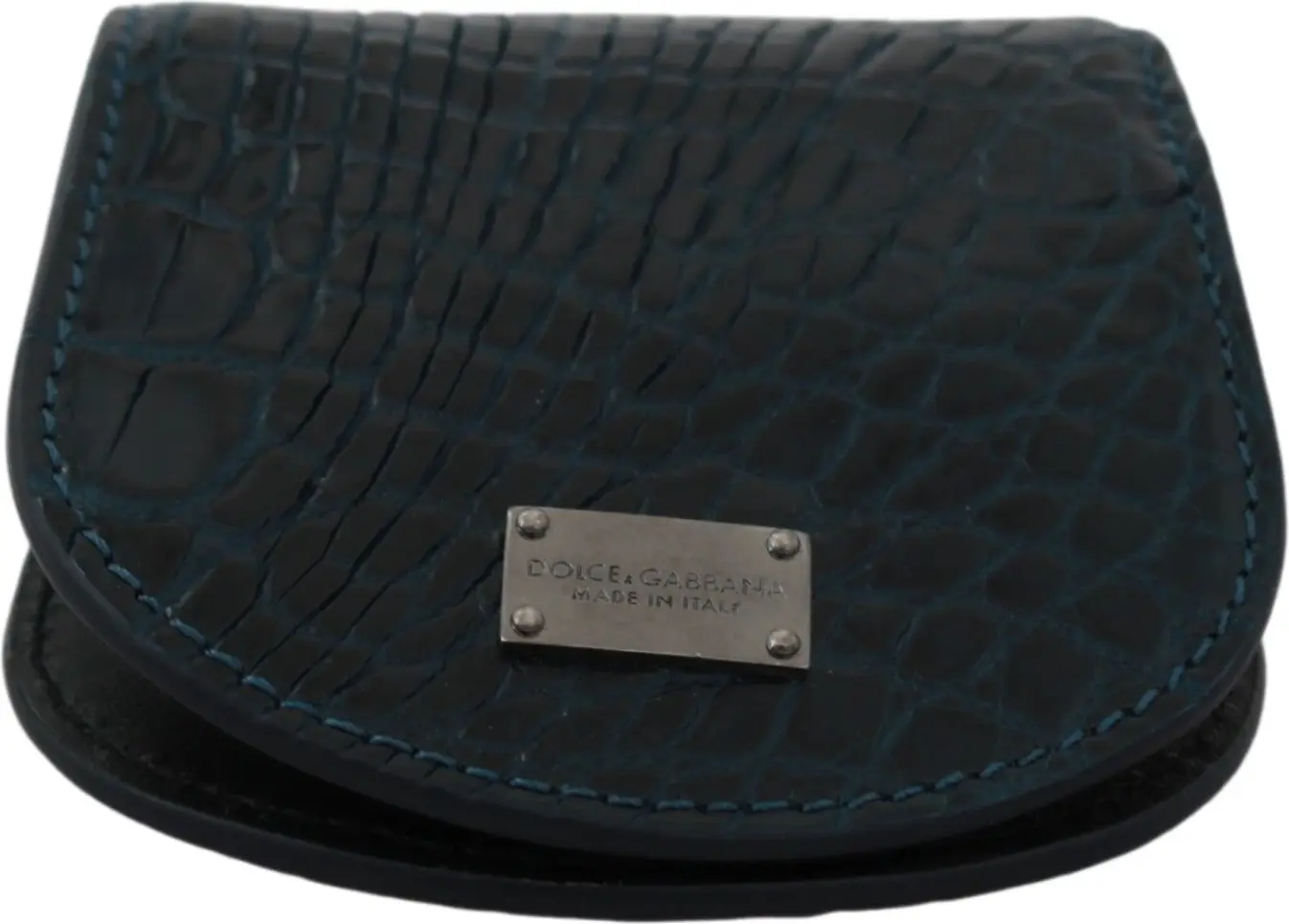 Wallet Dolce & Gabbana Blue Exotic Skins Condom Case Holder Pocket
