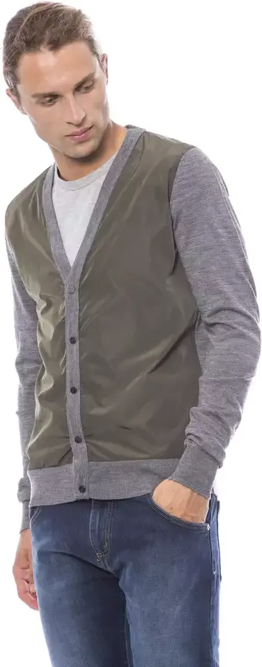 Verri Gray Wool Men's Cardigan