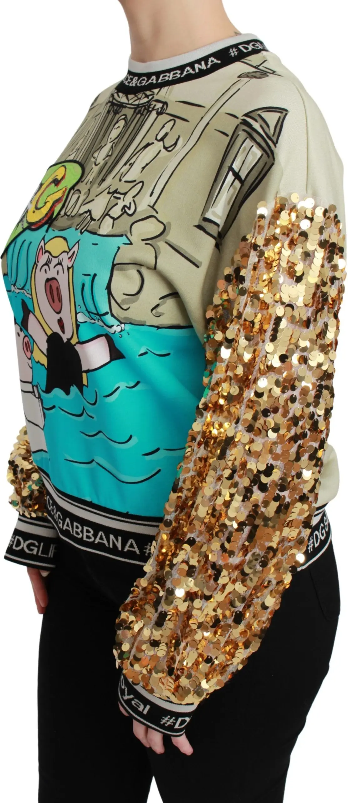Jumper Dolce & Gabbana Yili Cho'chqasi yil rasmli ustki kiyim