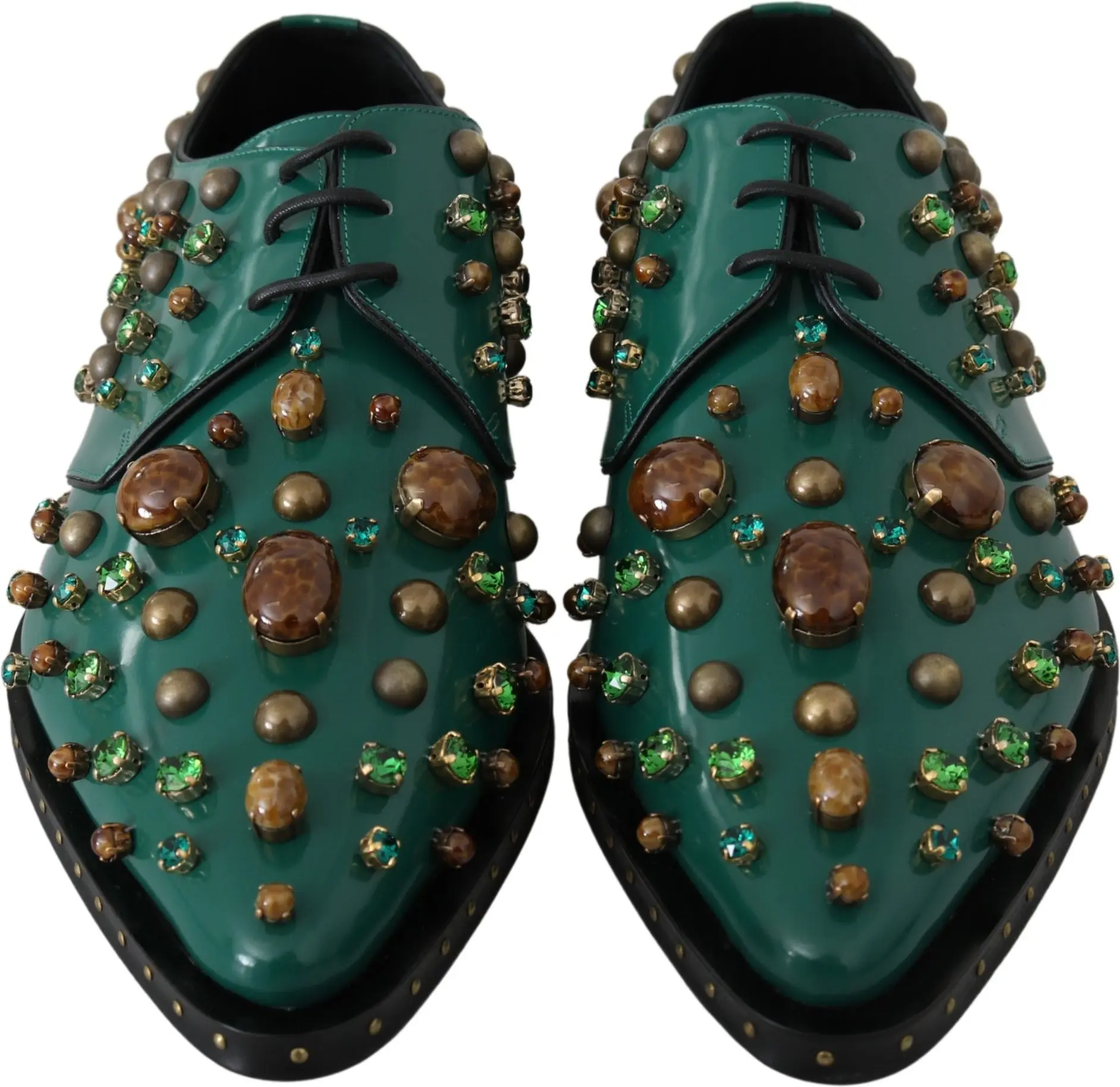 Dolce & Gabbana Zambil Kiyimi Yashil Charm Yaltiroq Toshlar