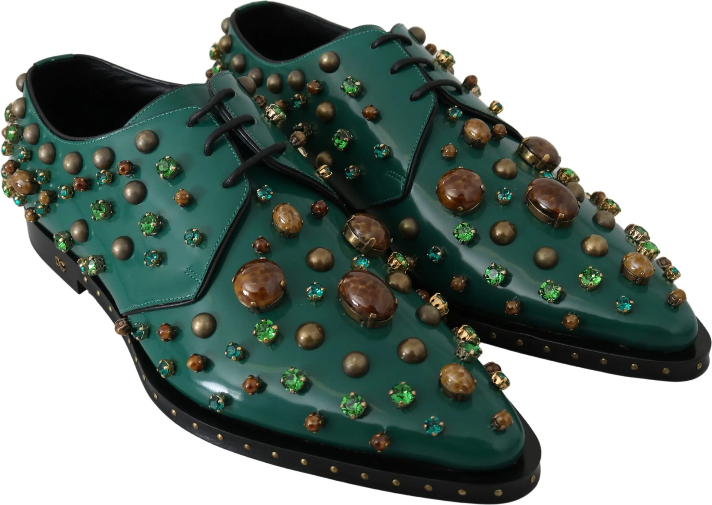 Dolce & Gabbana Zambil Kiyimi Yashil Charm Yaltiroq Toshlar