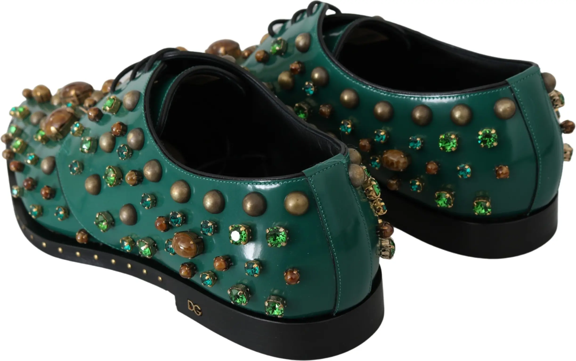 Dolce & Gabbana Zambil Kiyimi Yashil Charm Yaltiroq Toshlar