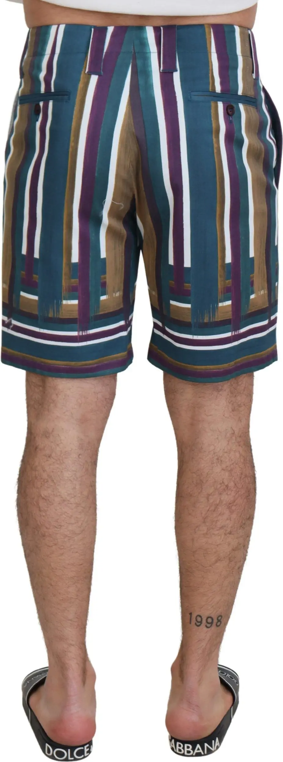 Shorts Dolce & Gabbana Multicolor Striped Stretch Cotton