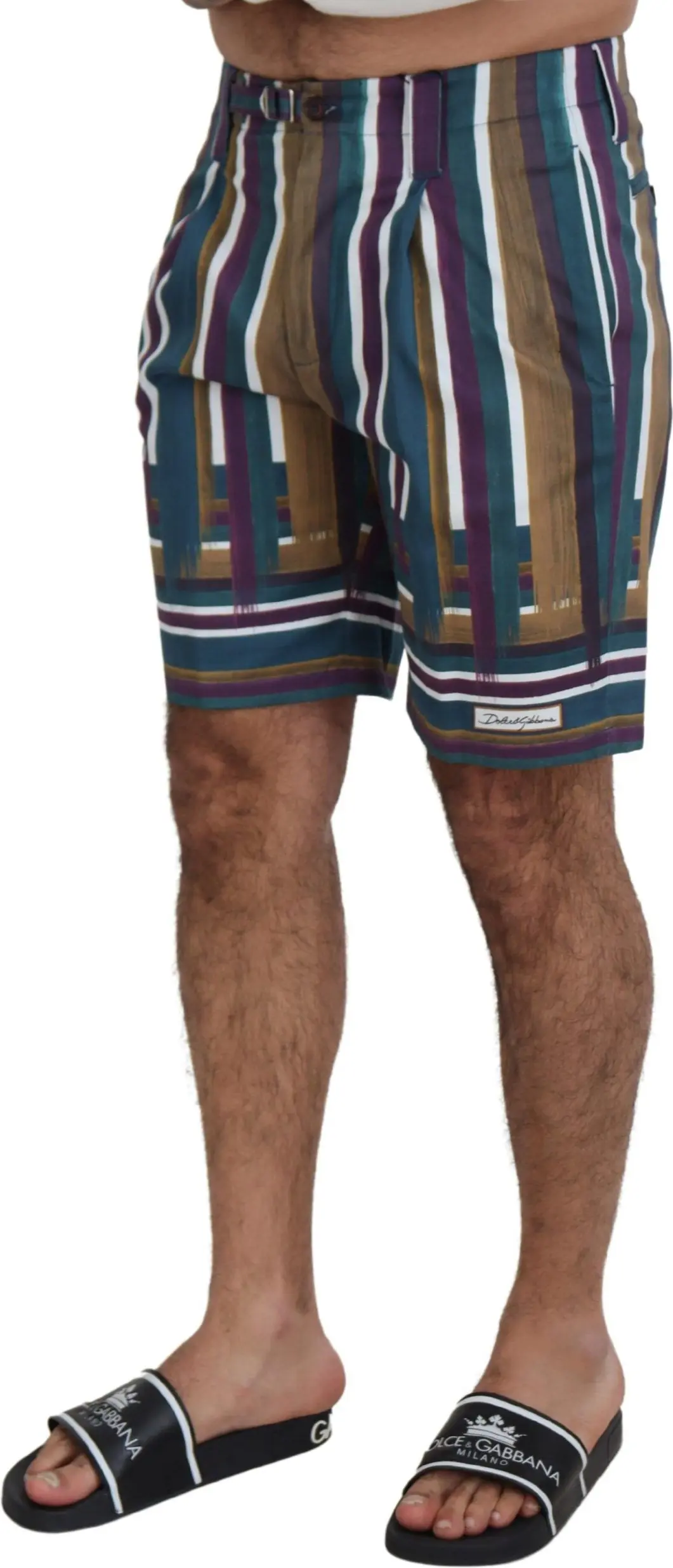 Shorts Dolce & Gabbana Multicolor Striped Stretch Cotton
