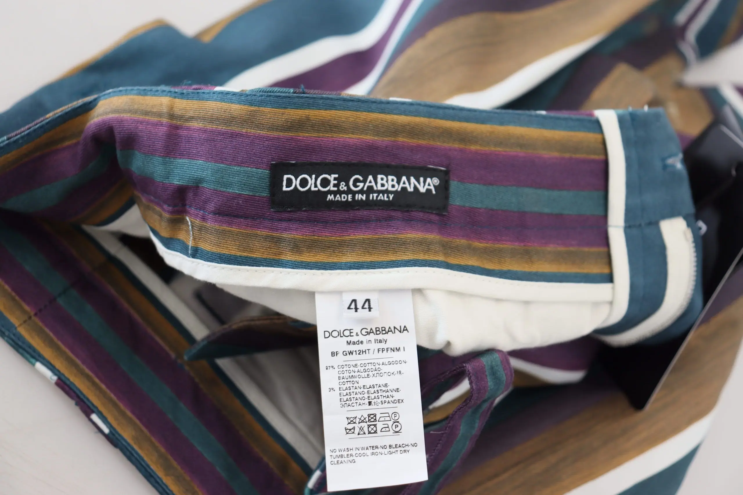 Shorts Dolce & Gabbana Multicolor Striped Stretch Cotton