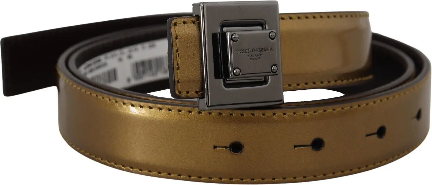 Kamarlar Dolce & Gabbana Gold Square Buckle Charmdor Belbog'