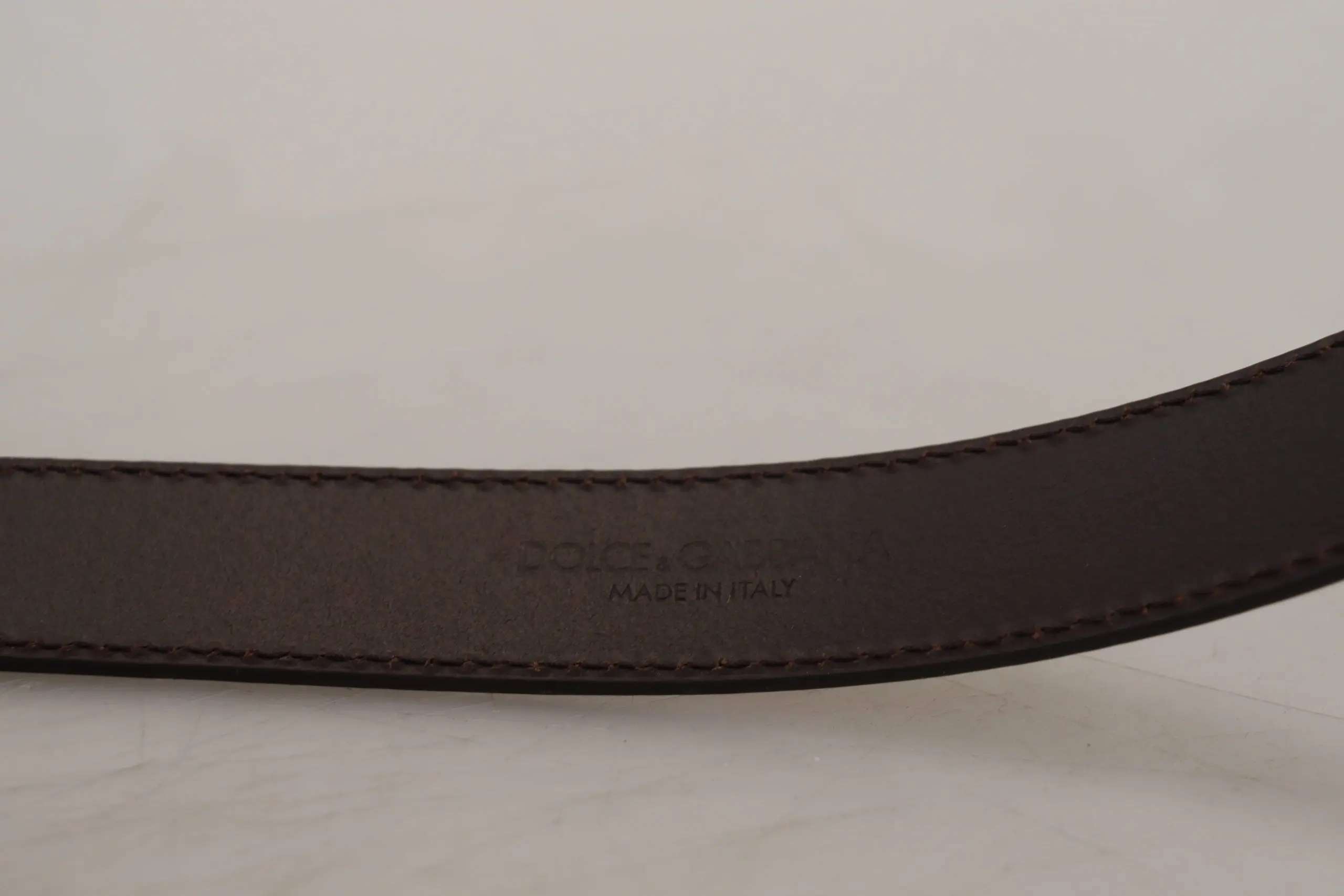 Belt Dolce & Gabbana Gold Square Buckle Leather Belt