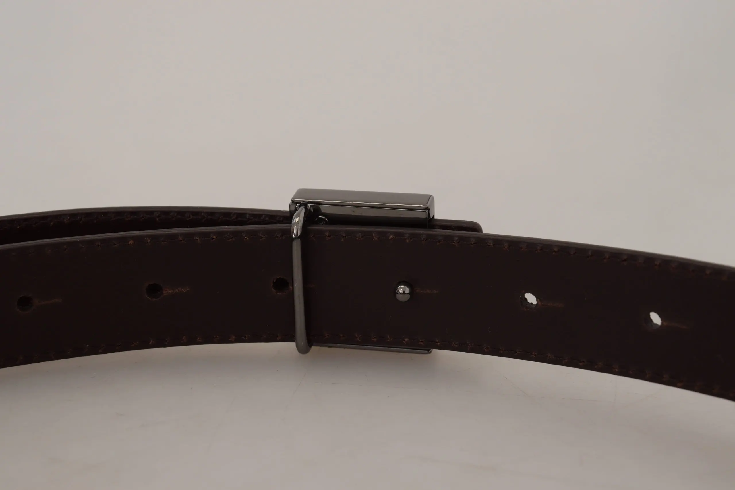 Belt Dolce & Gabbana Gold Square Buckle Leather Belt