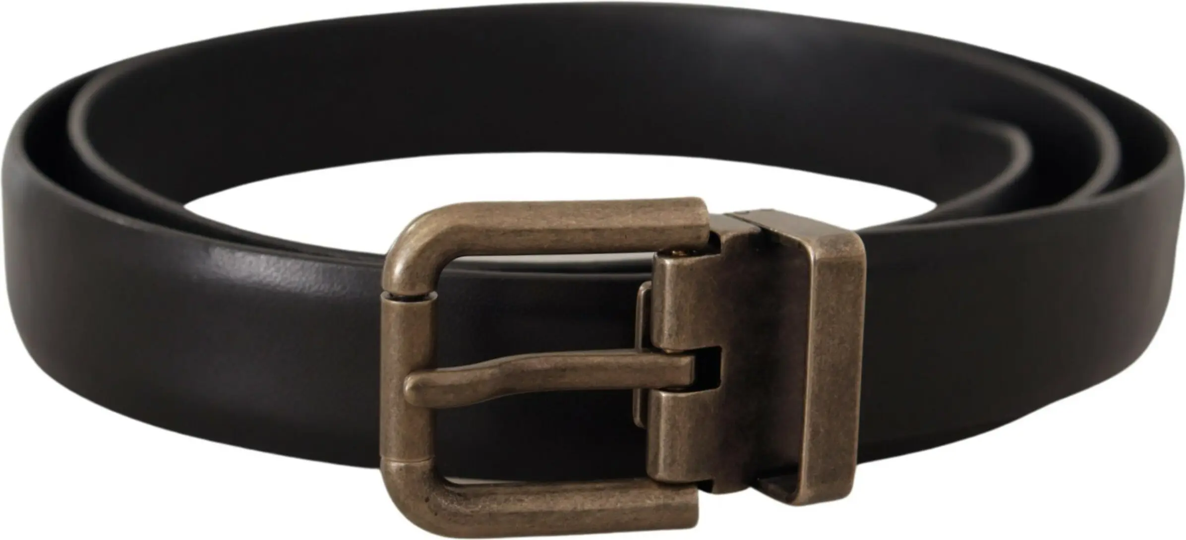 BelDolce & Gabbana Elegant Black Calf Leather Belt