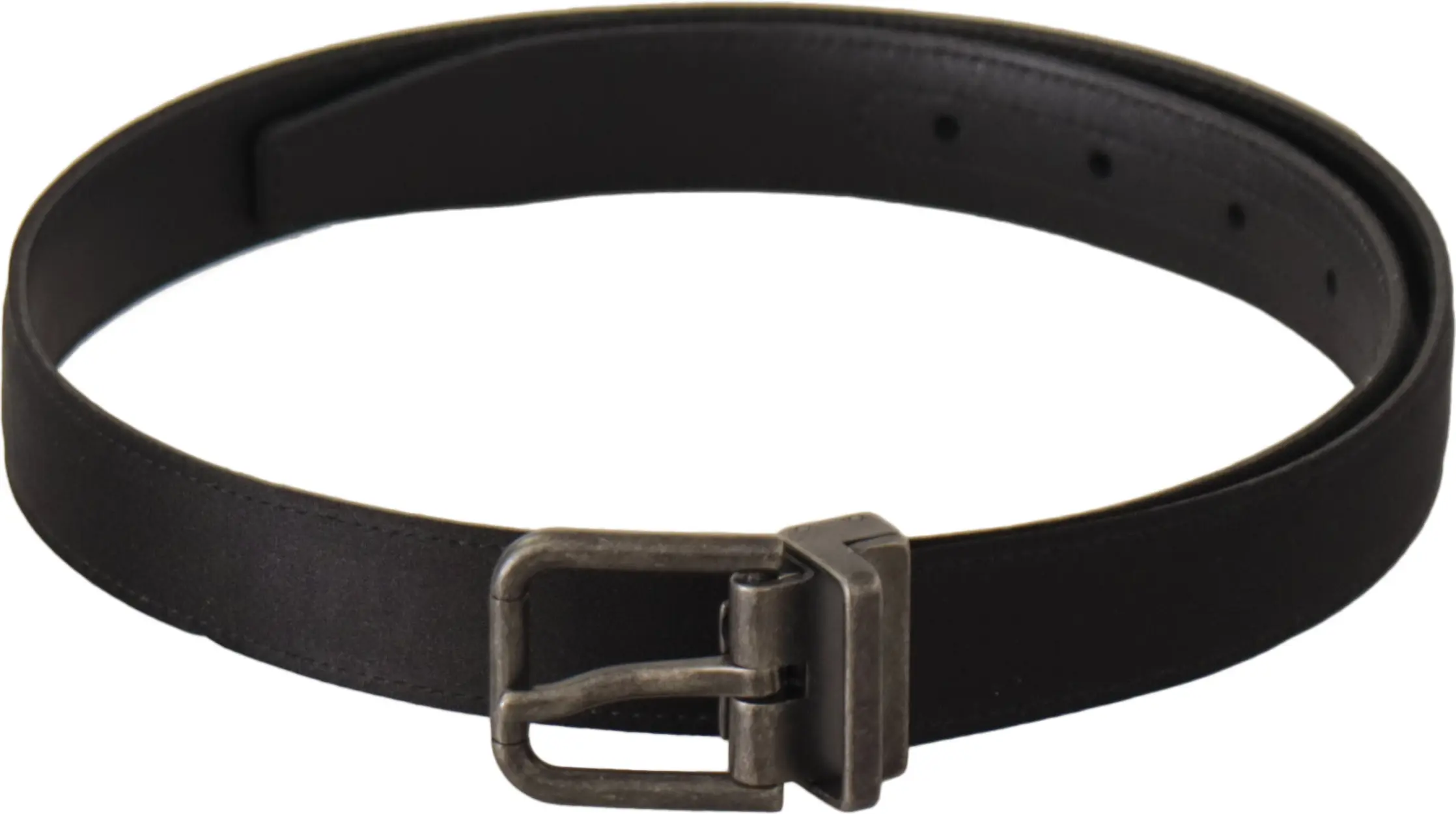 Dolce & Gabbana Elegante Qora Charm Belgisi Metal Tokali Belbog'