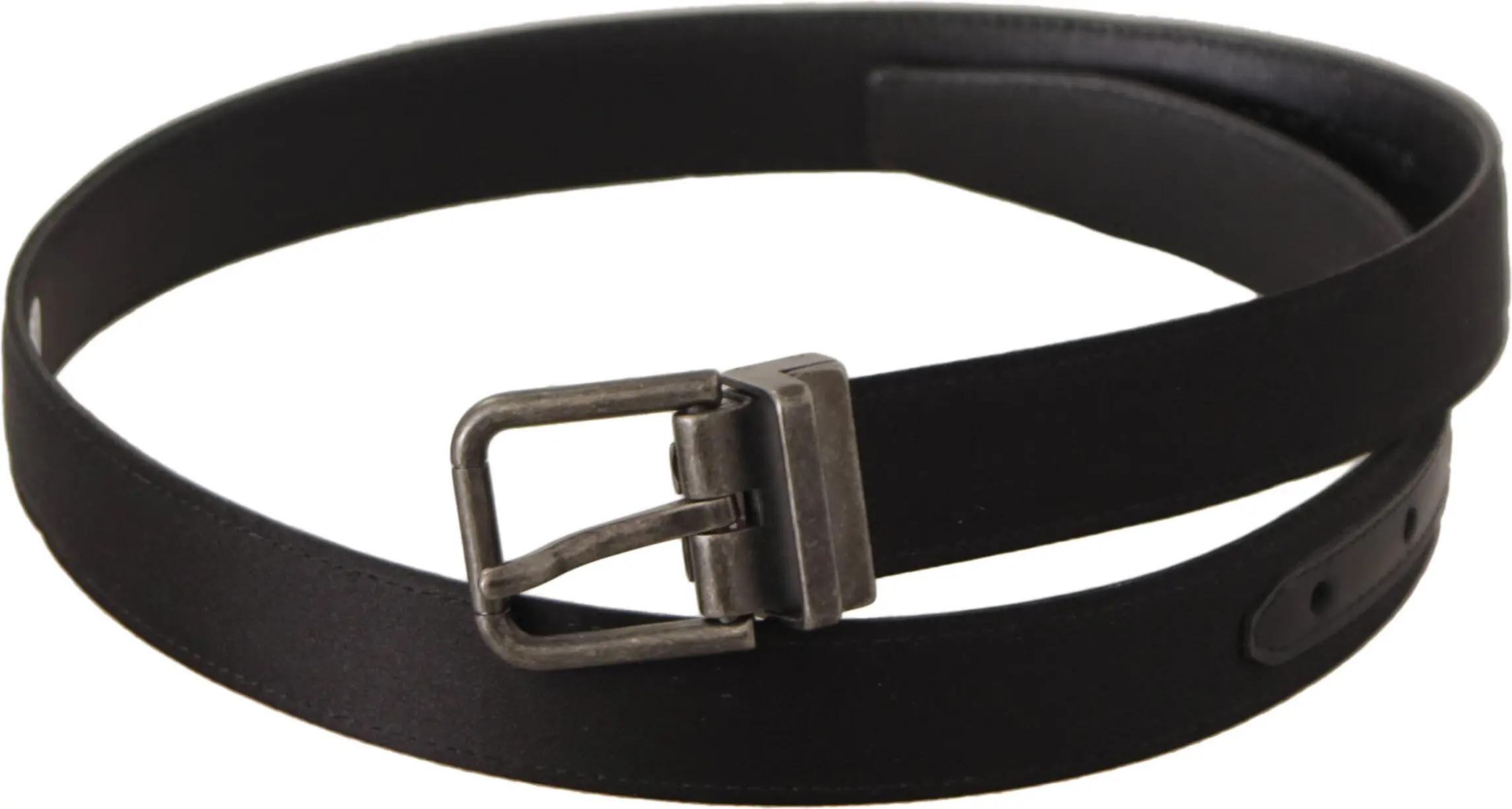 Dolce & Gabbana Elegante Qora Charm Belgisi Metal Tokali Belbog'