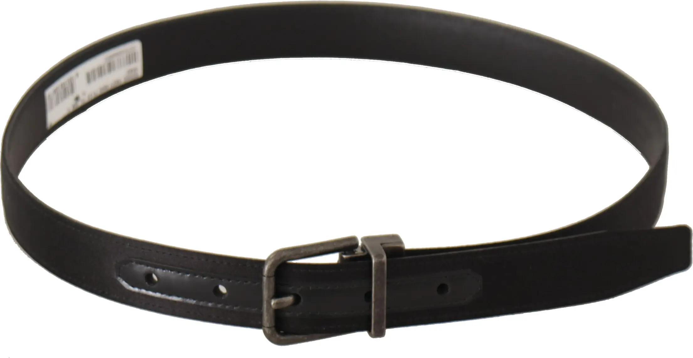 Dolce & Gabbana Elegante Qora Charm Belgisi Metal Tokali Belbog'
