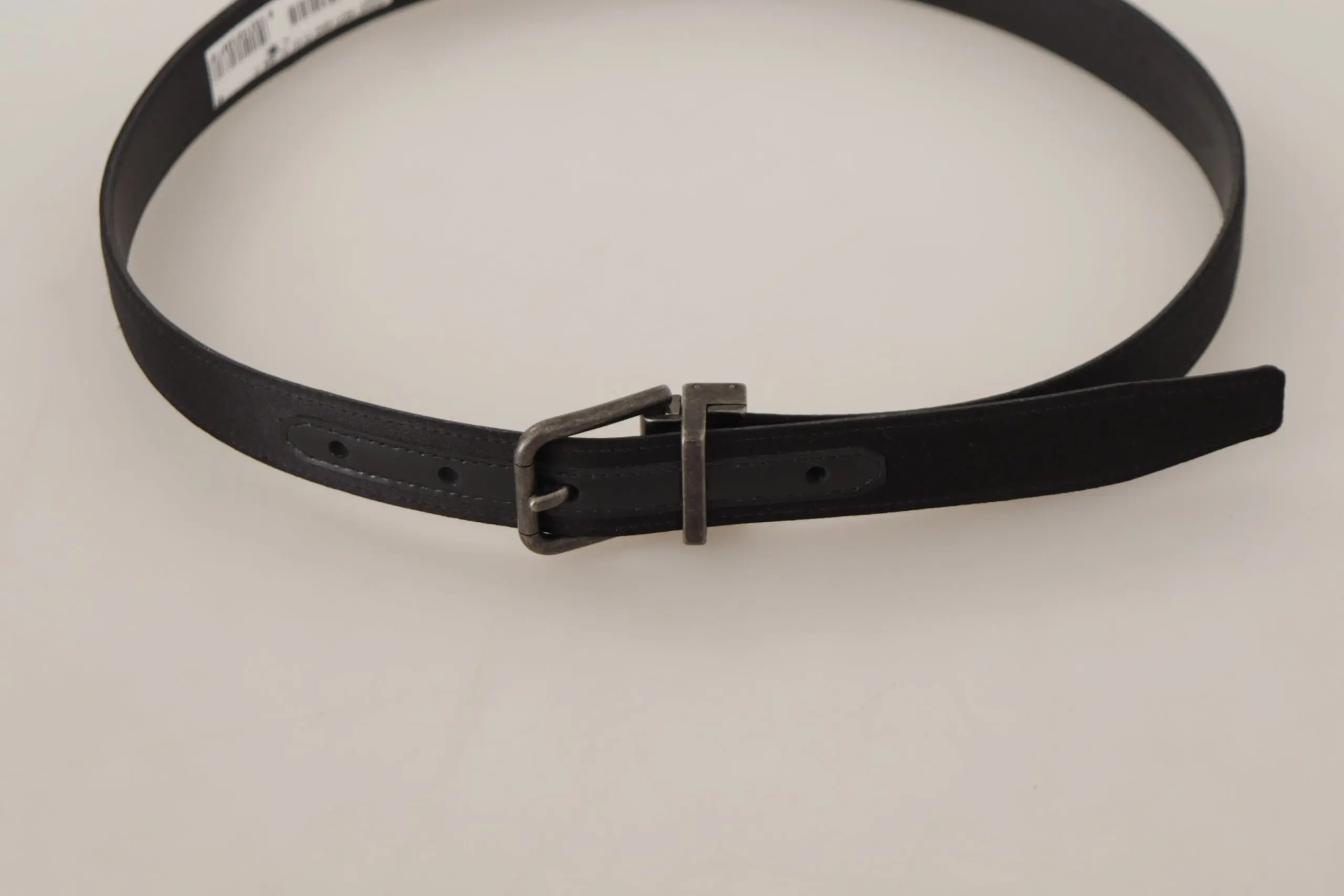 Dolce & Gabbana Elegante Qora Charm Belgisi Metal Tokali Belbog'