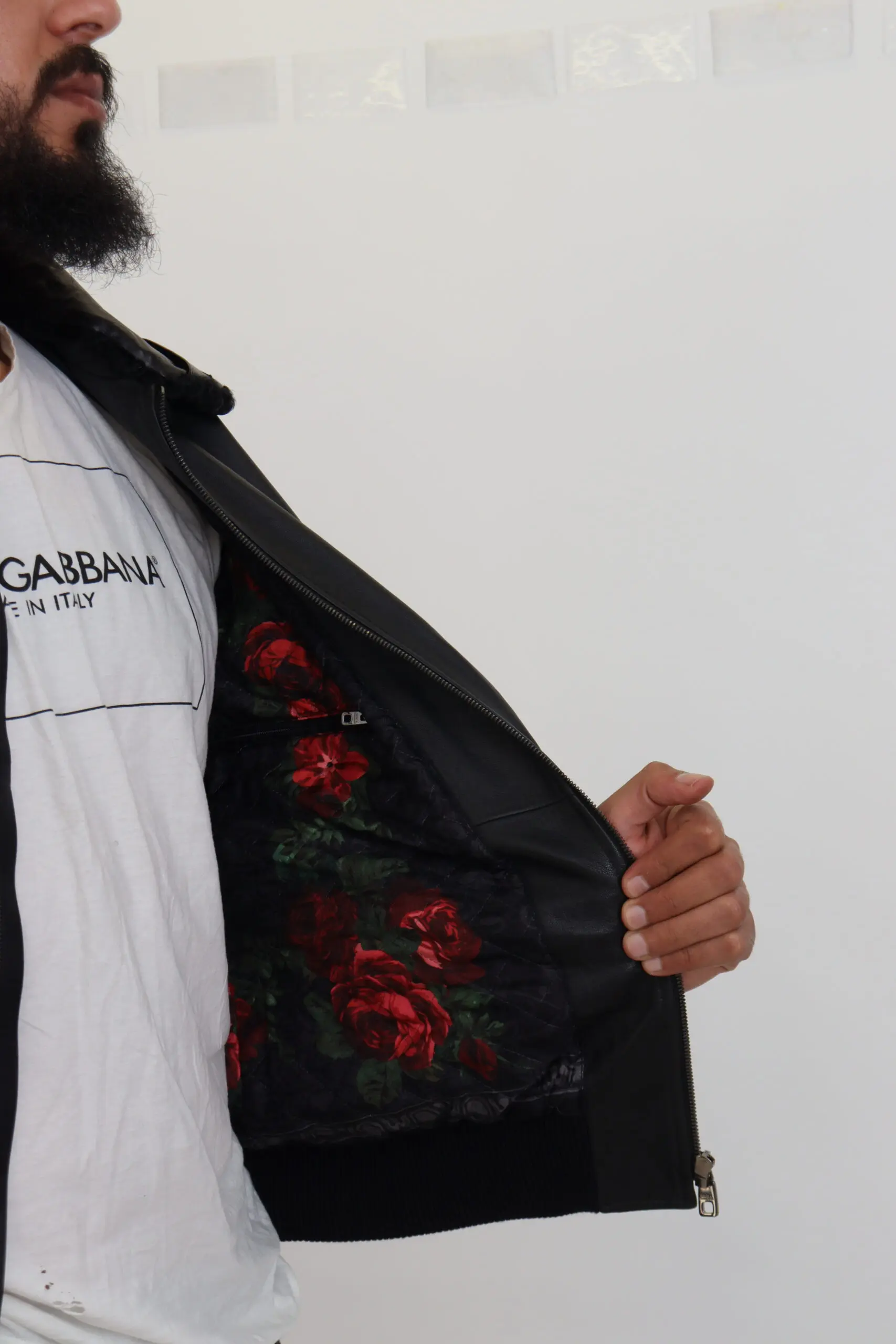 Jacket Dolce & Gabbana Black Lamb Leather Collared Men Coat Jacket