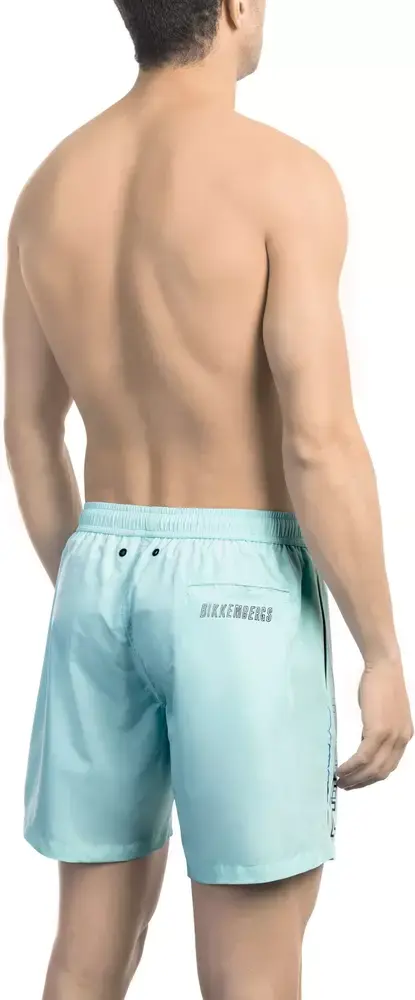 Плавки-шорты Bikkembergs светло-голубые мужские из полиэстера