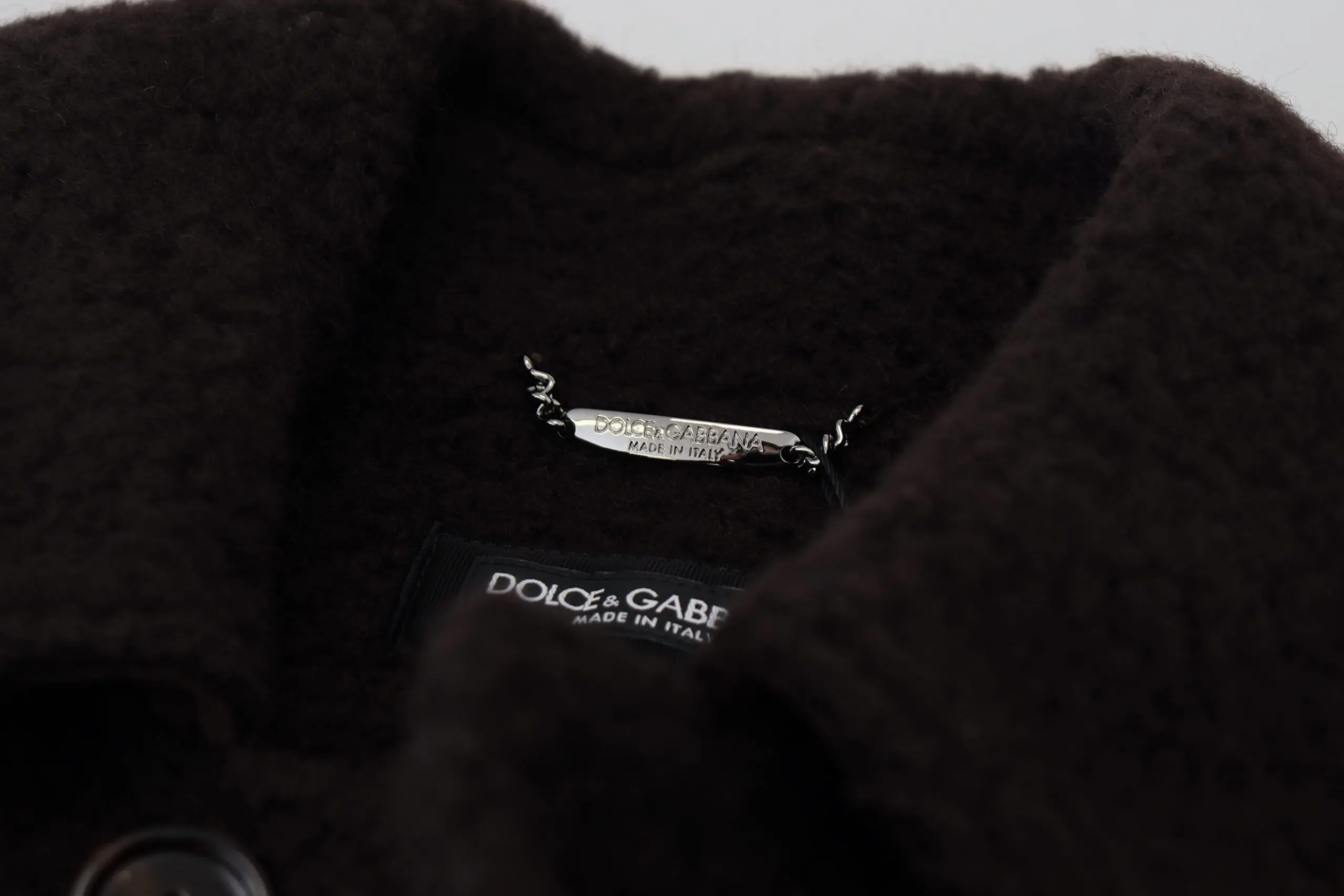Jacket Dolce & Gabbana Black Alpaca Button Down Trench Coat Jacket