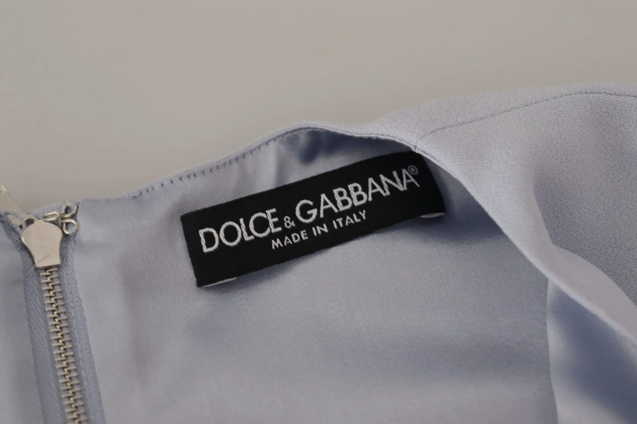 Dress Dolce & Gabbana Blue Floral Applique Midi Viscose Dress