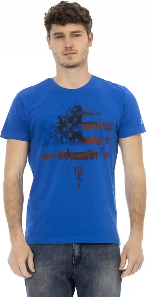 T-Shirt Trussardi Blue Cotton Men T-Shirt
