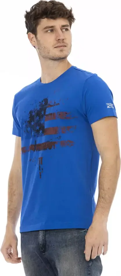 T-Shirt Trussardi Blue Cotton Men T-Shirt