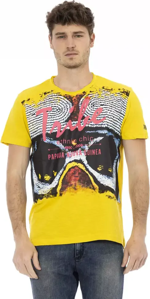 T-shirt Trussardi Yellow Cotton Men T-Shirt