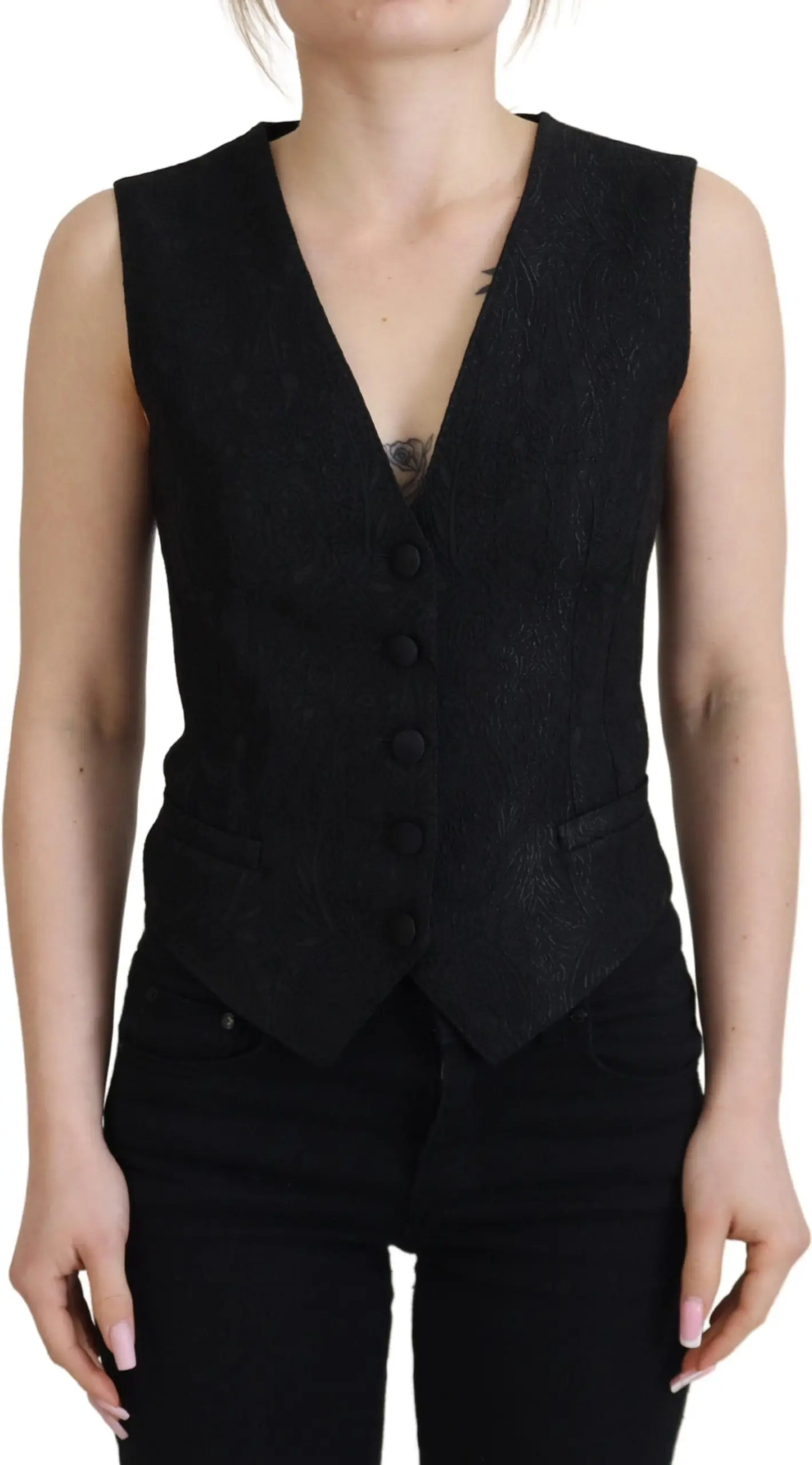 Dolce & Gabbana Qora Brokatli Ustki Kiyim