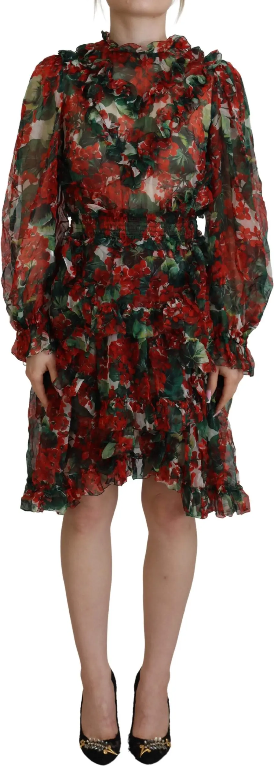 Dress Dolce & Gabbana Multicolor Geranium A-line