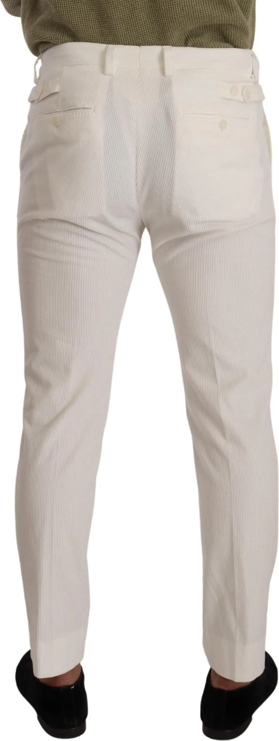 Shimoliy Shim Dolce & Gabbana Oq Paxta Kiyingan Corduroy Shim Shim