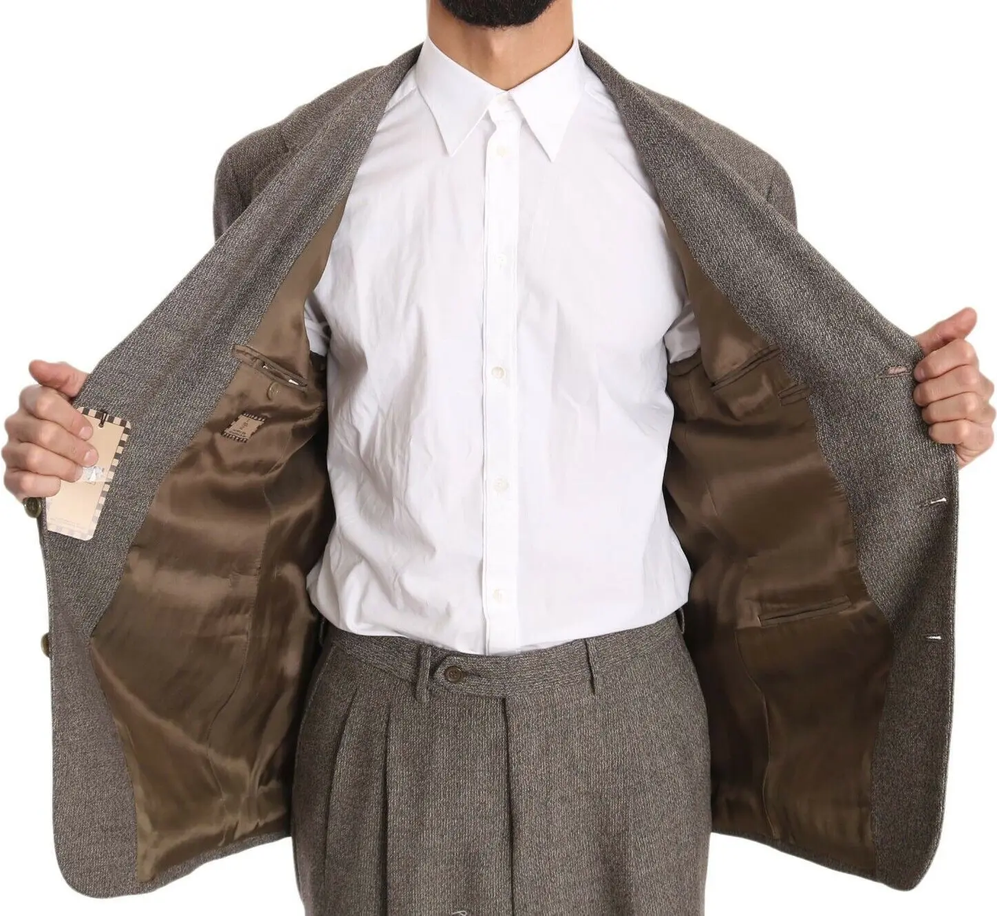 Suit Fendi Brown Wool Regular