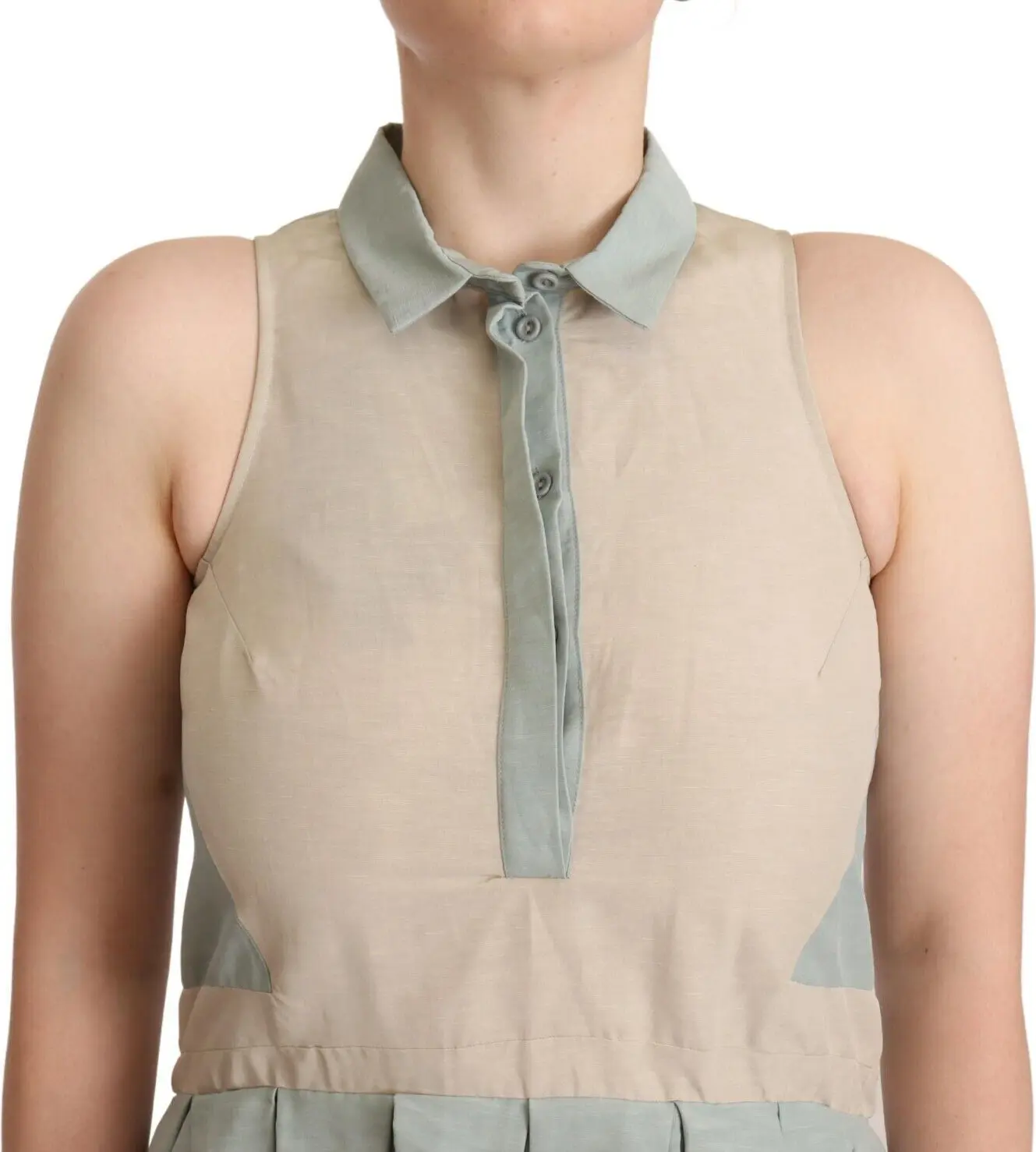 Sheath dress Comeforbreakfast Multicolor Collared Sleeveless Sheath Dress