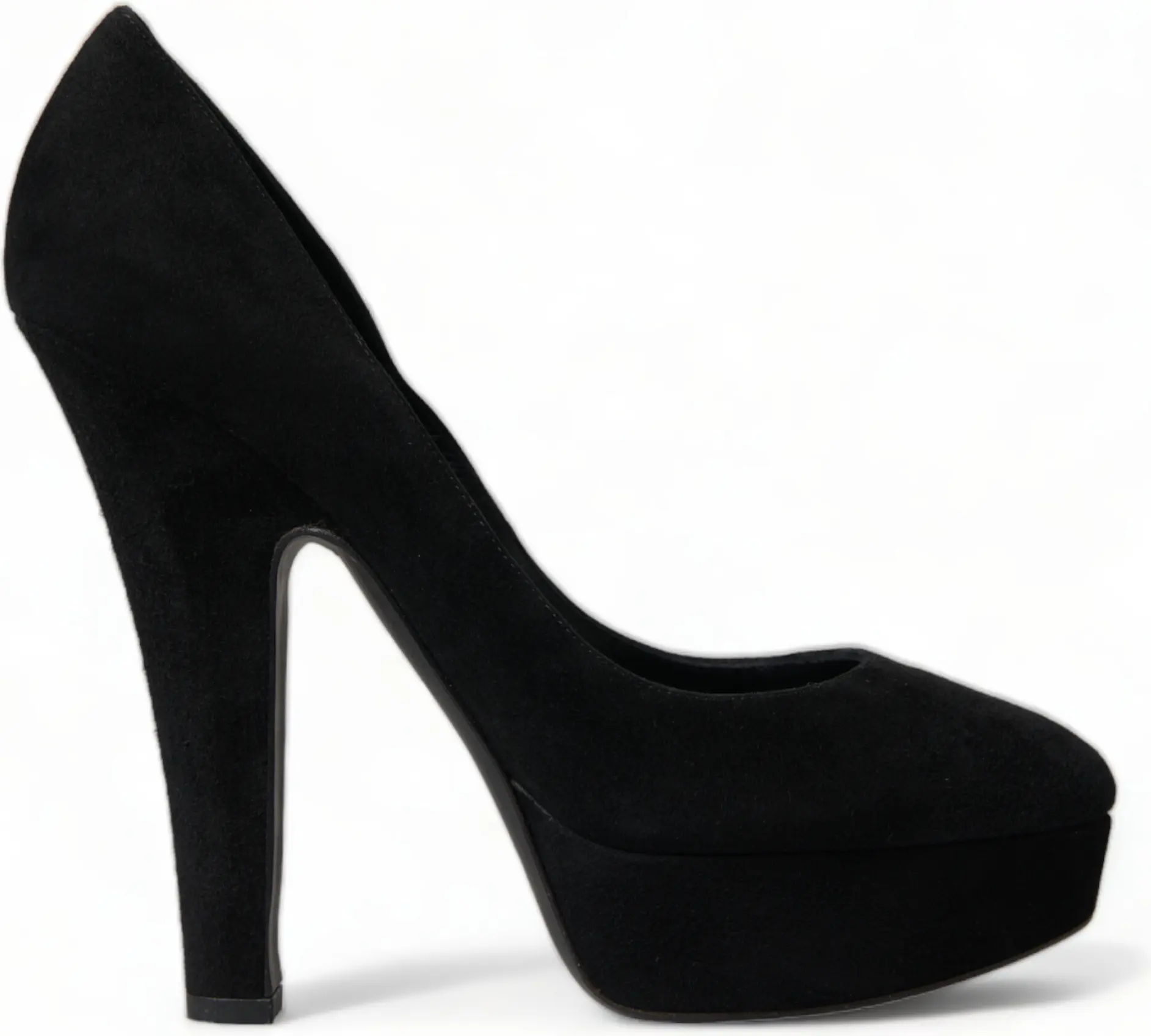 Qora Suede Kiyim Yog'och Platformali Posna Dolce & Gabbana