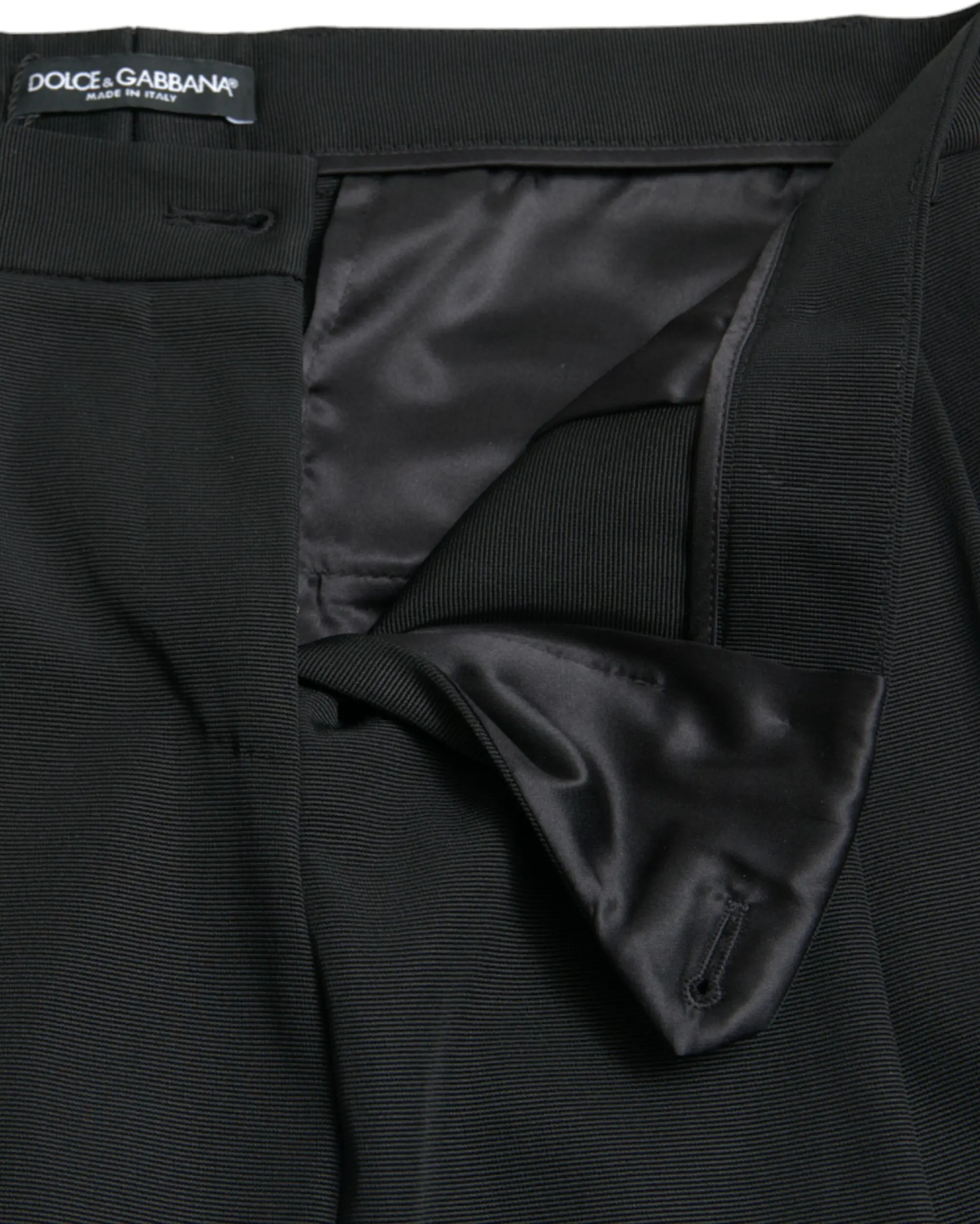 Dolce & Gabbana Black Wool Keng Bel Yengil To'piq Ichida Shimlar