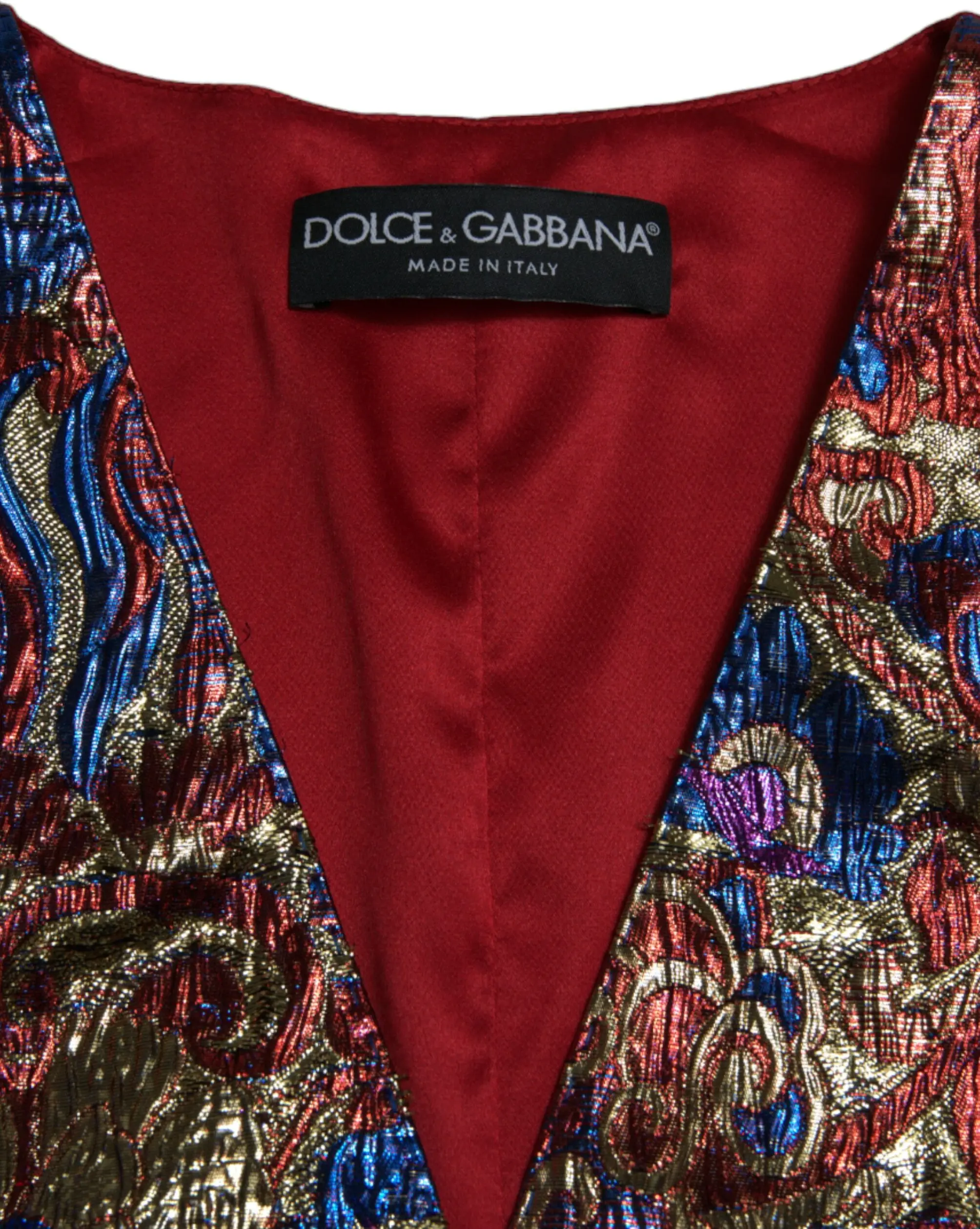 Майка-жилет Dolce & Gabbana, мультиицветный жаккард, жилет на пуговицах