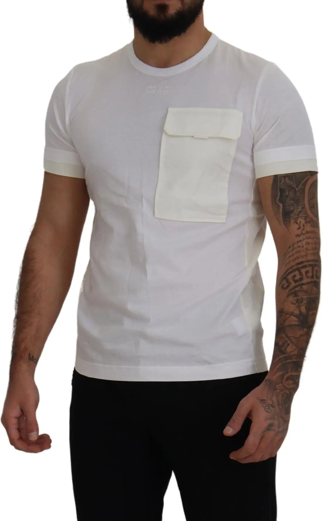 Dolce & Gabbana T-ko'ylagi, oq, tugmali cho'ntakli, qisqa yengli