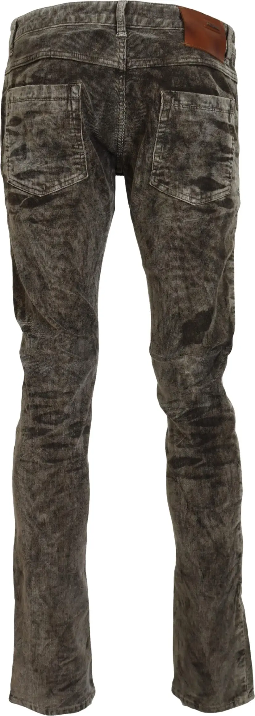 Gray Washed Cotton Corduroy Slim Fit Jeans by Yacht