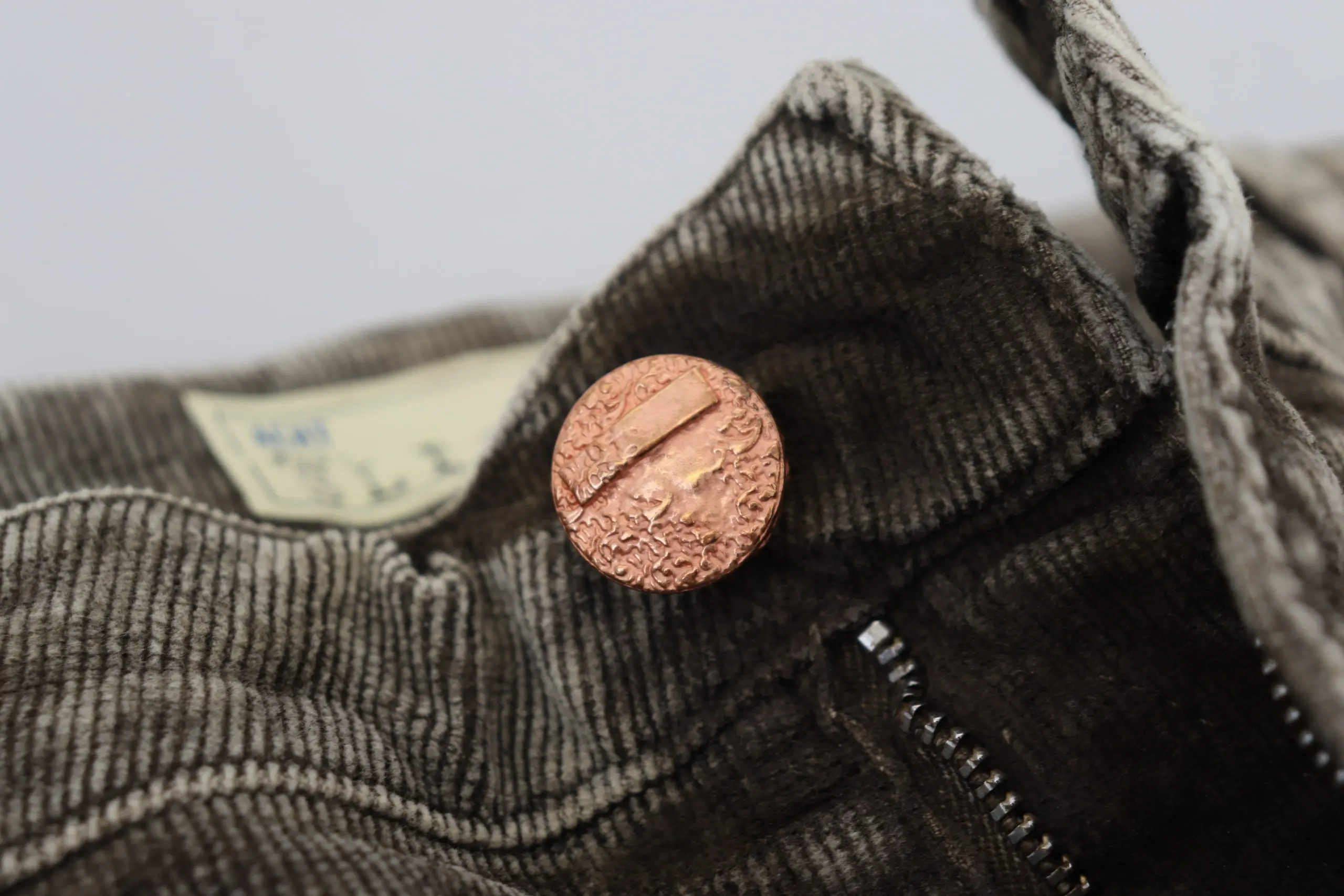 Gray Washed Cotton Corduroy Slim Fit Jeans by Yacht
