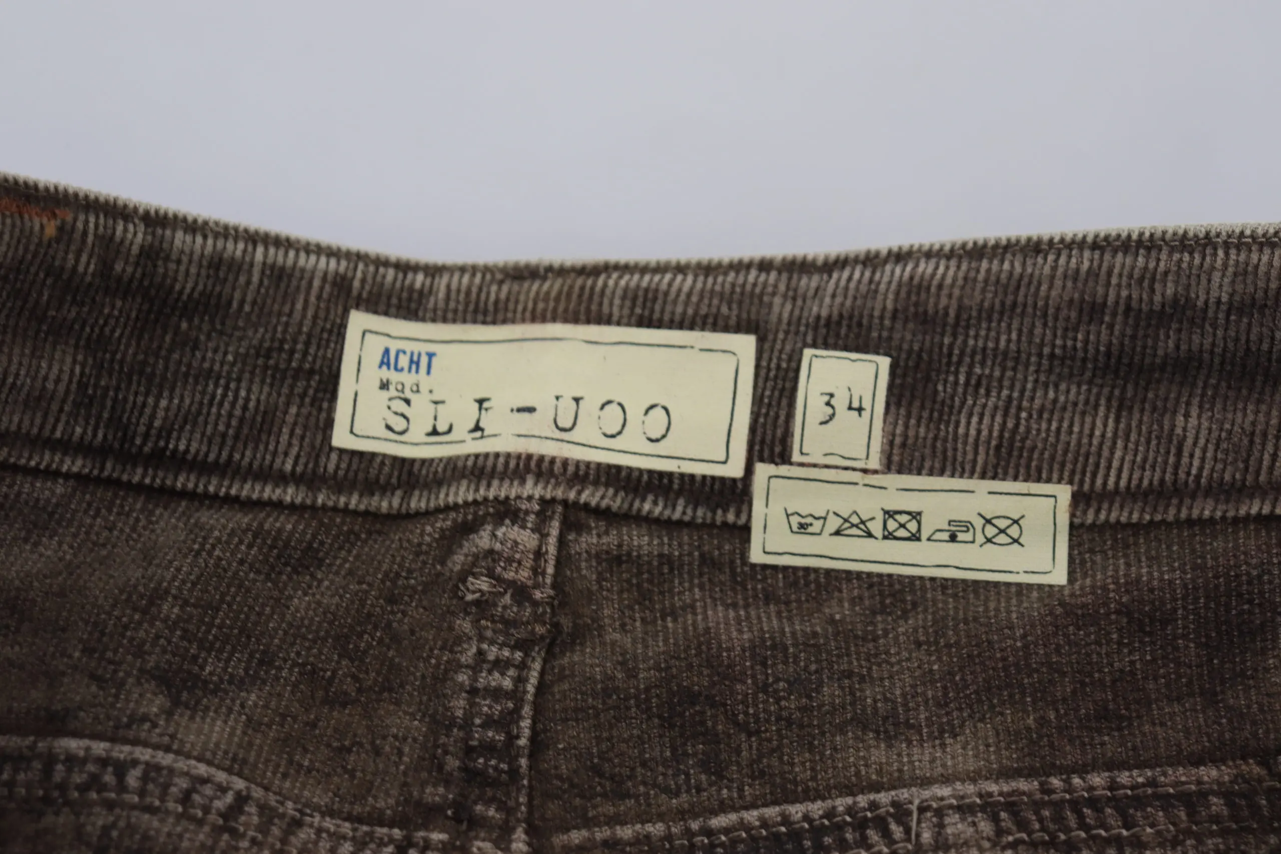 Gray Washed Cotton Corduroy Slim Fit Jeans by Yacht