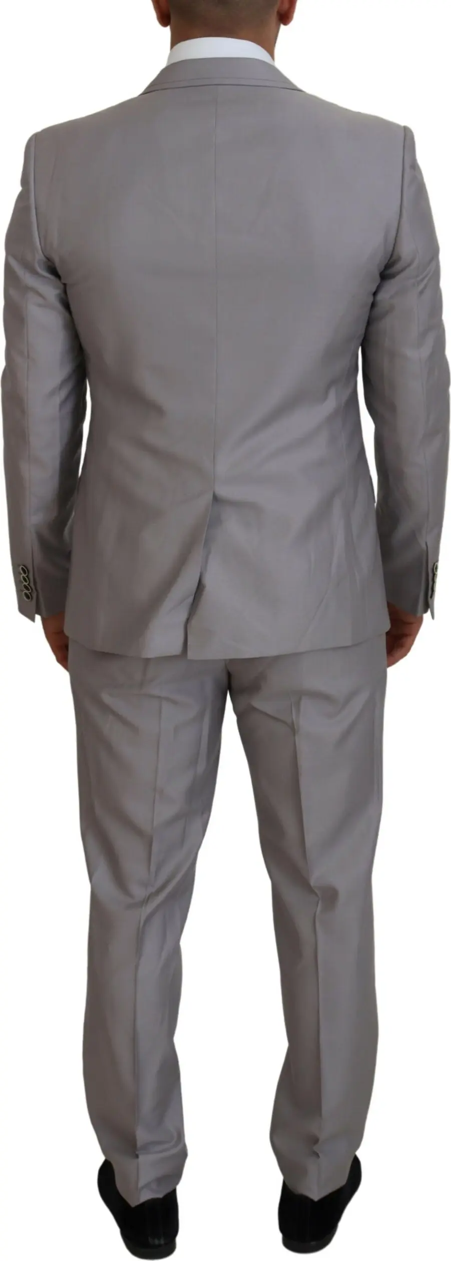 Suit Dolce & Gabbana Silver Wool Silk