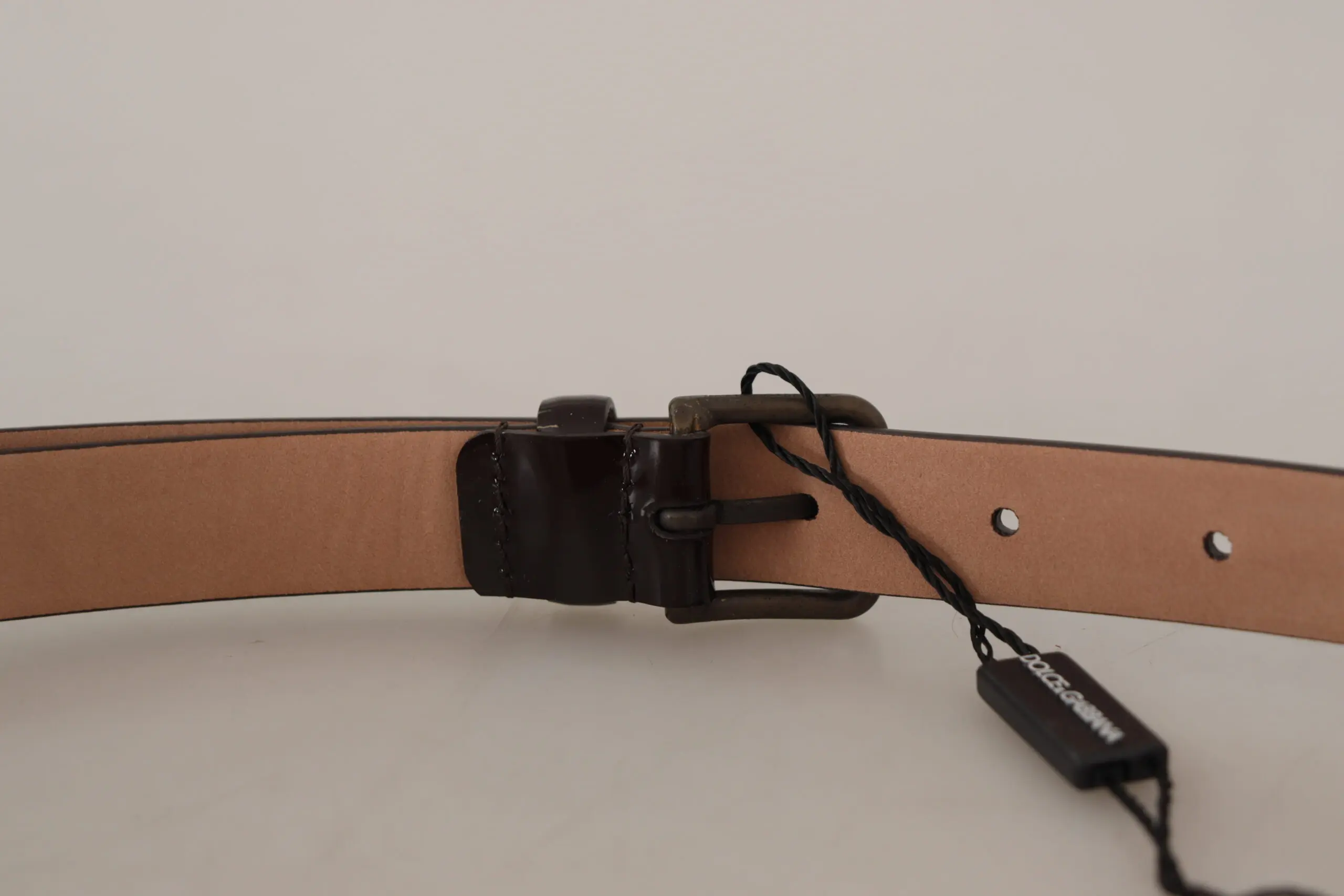 Belt Dolce & Gabbana Elegant Black Leather Logo Buckle Belt