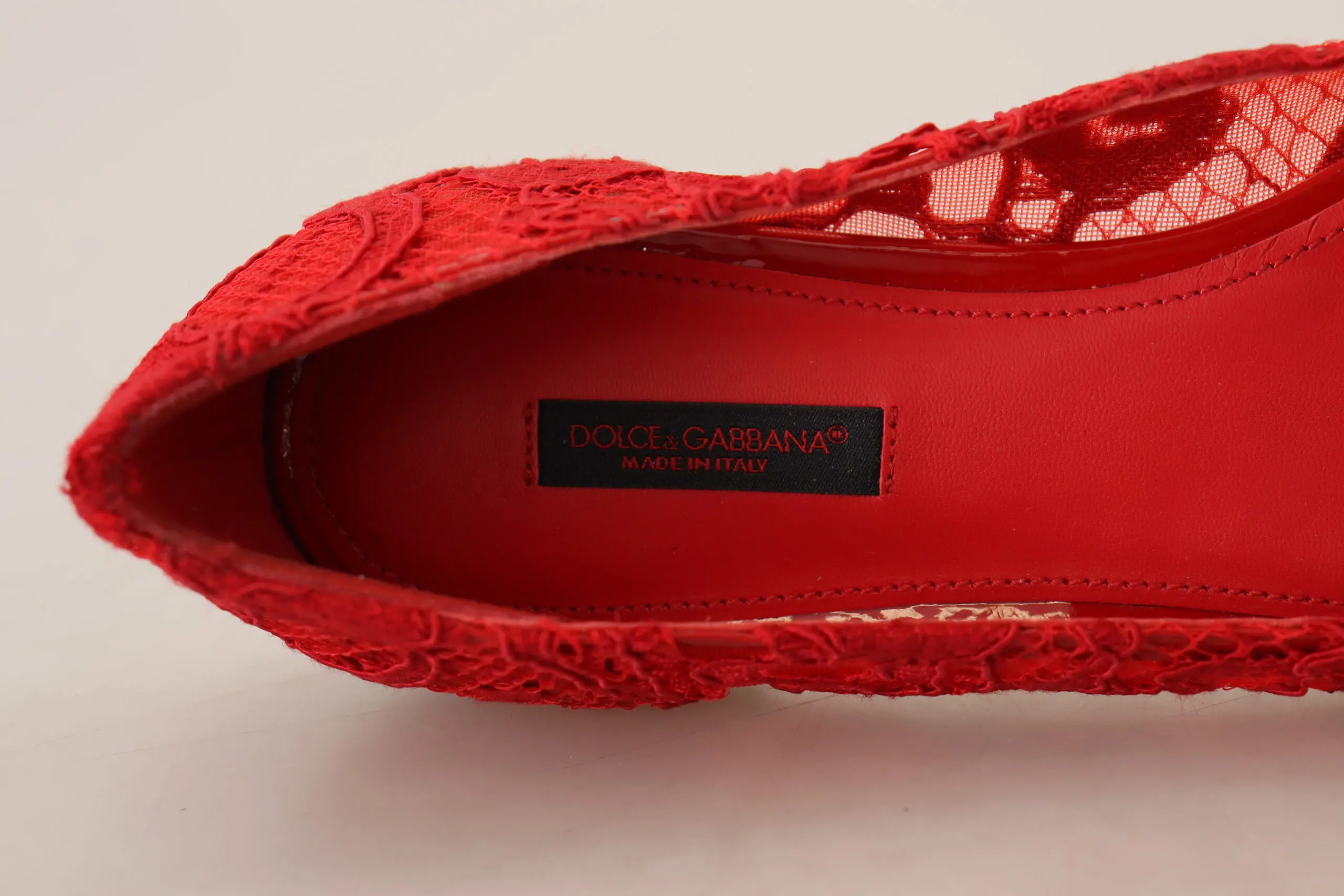 Dolce & Gabbana Taormina Kristallari Qizil Yumshoq Oyoq Kiyim