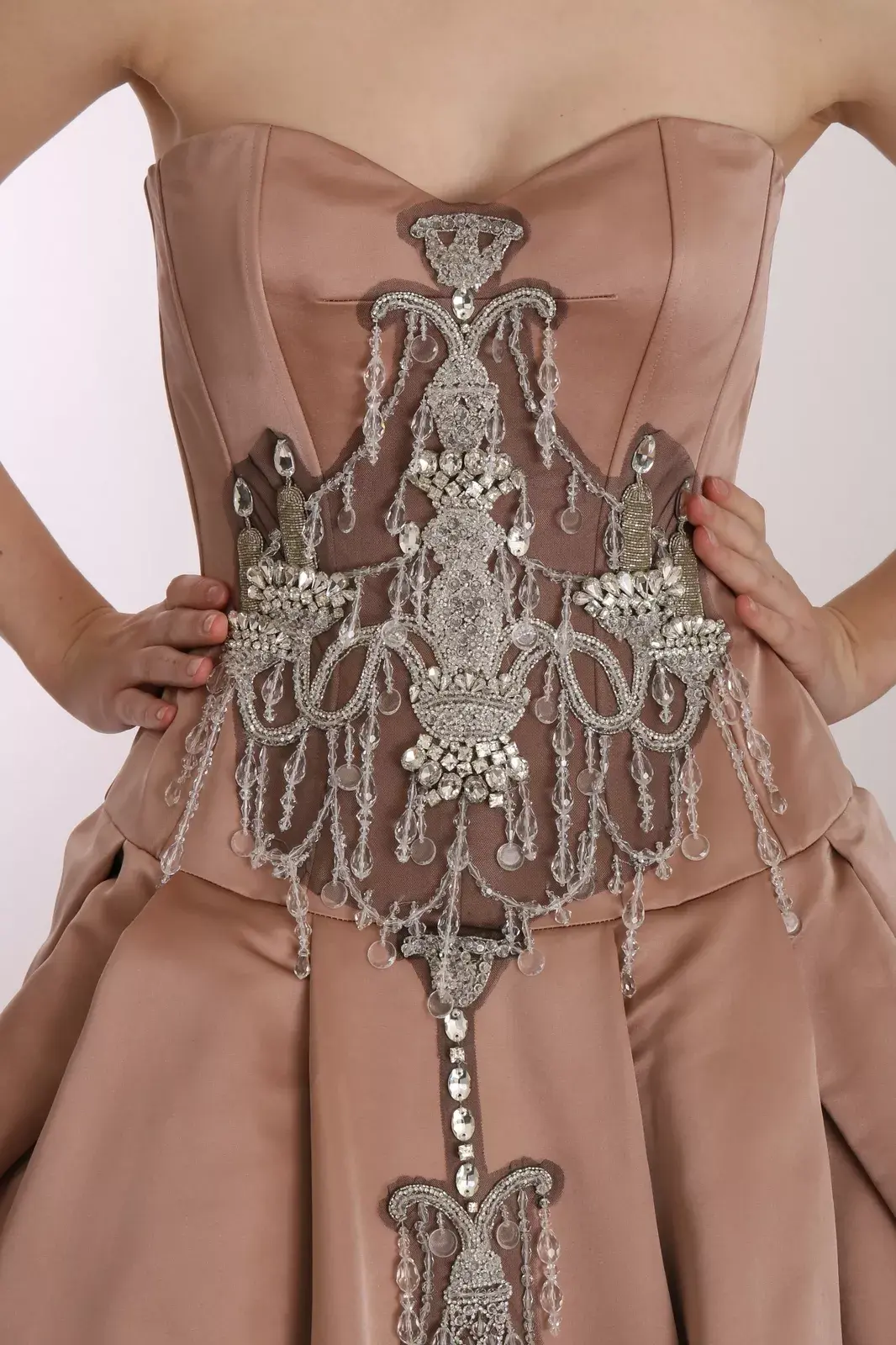 Ball Gown Dress Dolce & Gabbana Crystal Pink Silk