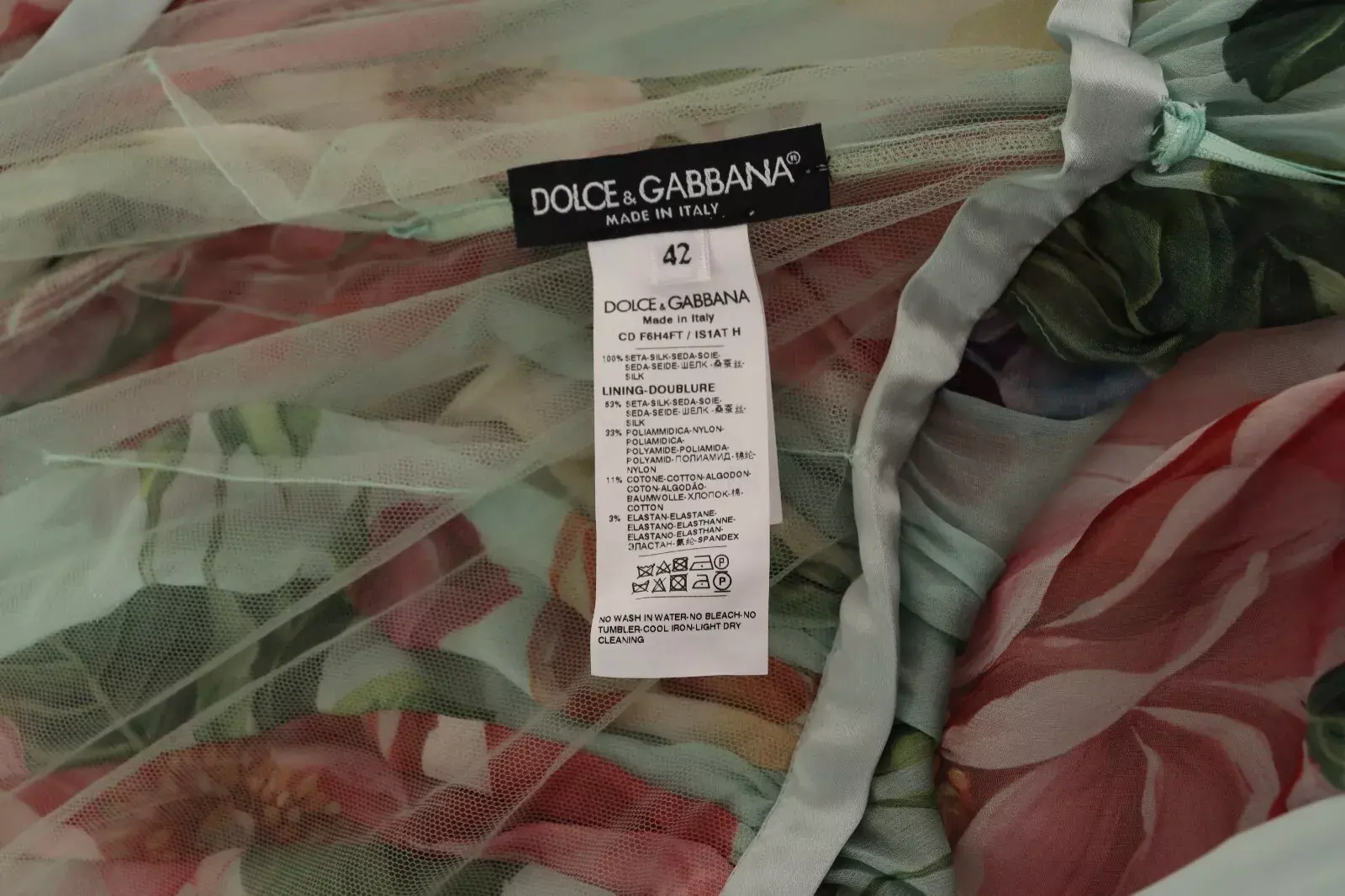 Dolce & Gabbana Midi Kiyimi Gulli Yog'ilgan Yashil