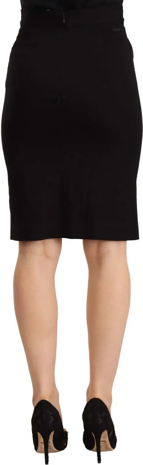 Skirt Gianfranco Ferre Black High Waist Viscose Knee Length Pencil Cut