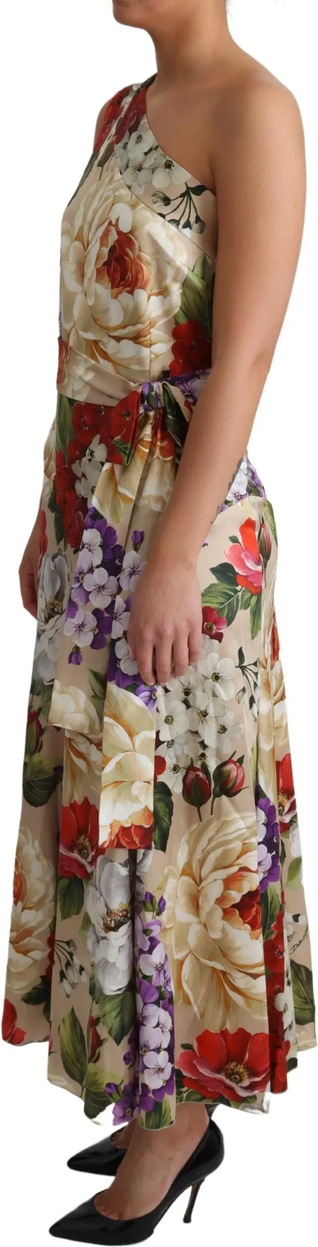 Dress Dolce & Gabbana Print Silk Stretch One Shoulder