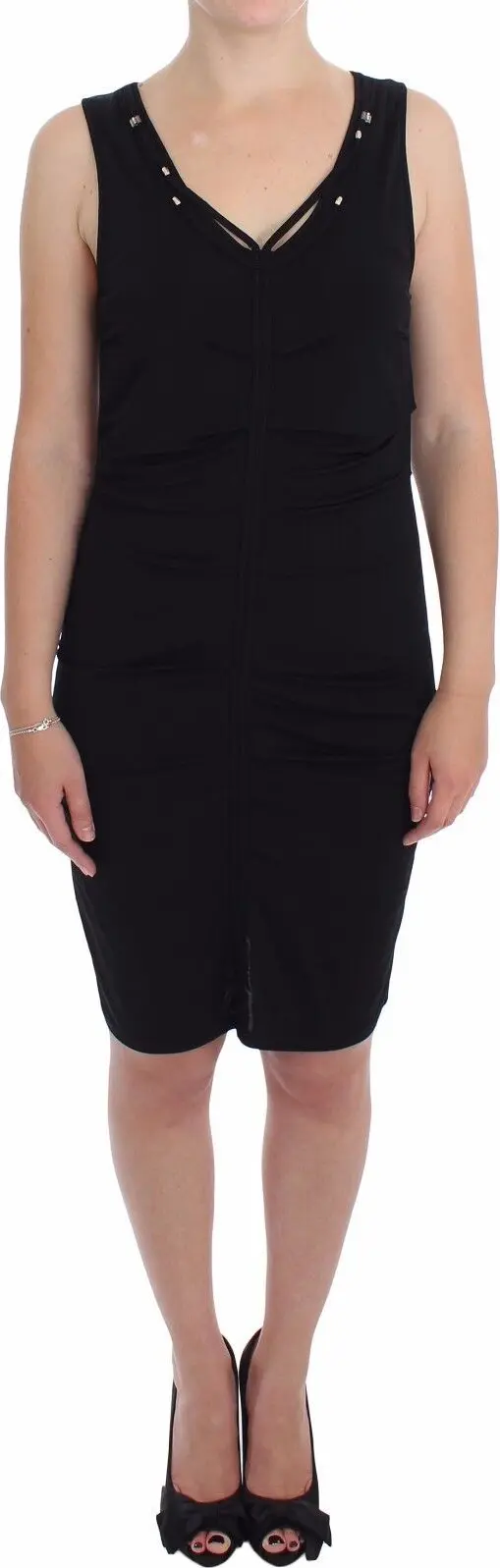 Dress Roccobarocco Black Stretch Wiggle Pencil Sheath Bodycon