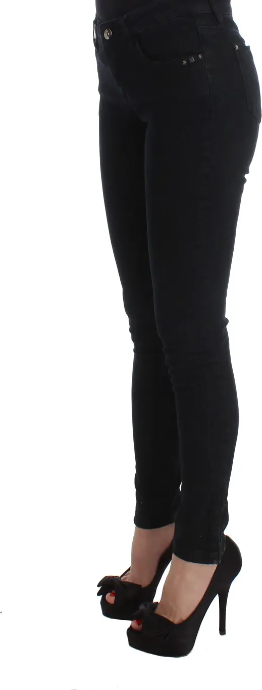 Kostyum jinsi Costume National Qora Paxta Slim Fit Denim