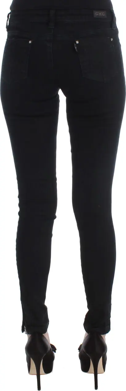 Kostyum jinsi Costume National Qora Paxta Slim Fit Denim