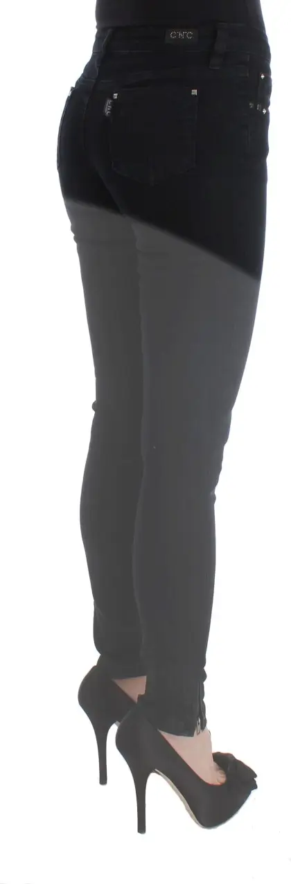 Kostyum jinsi Costume National Qora Paxta Slim Fit Denim