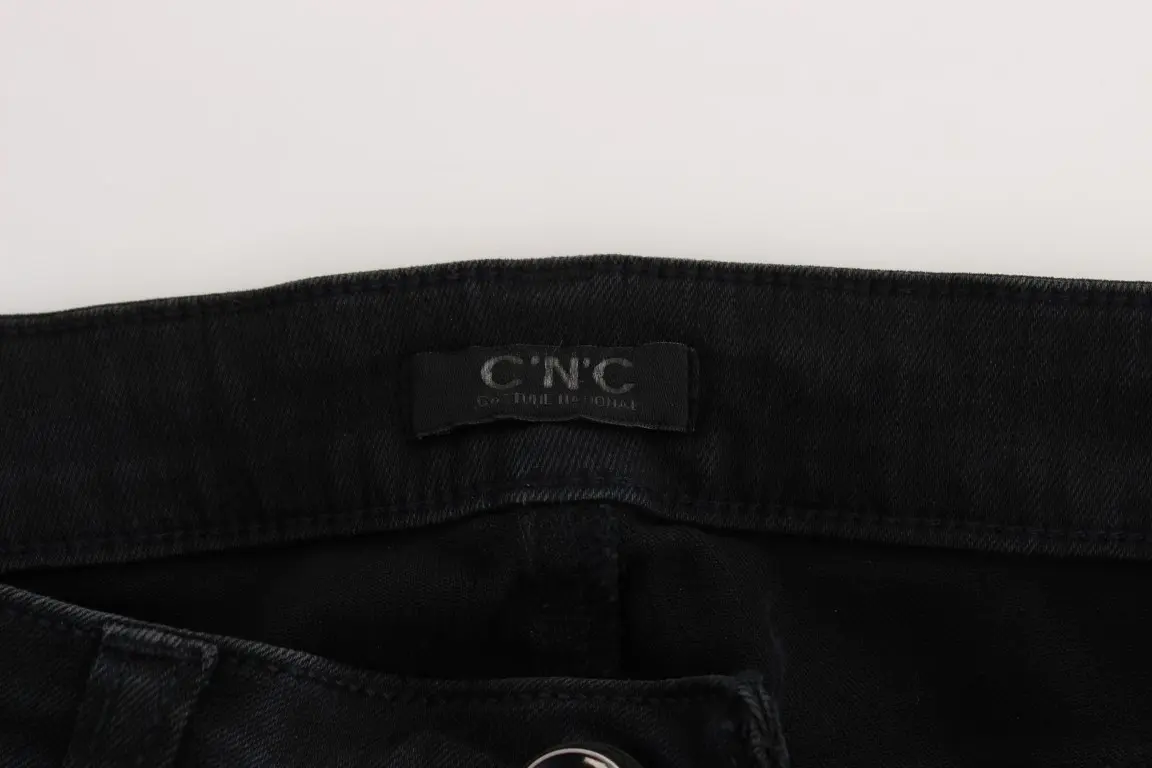 Kostyum jinsi Costume National Qora Paxta Slim Fit Denim