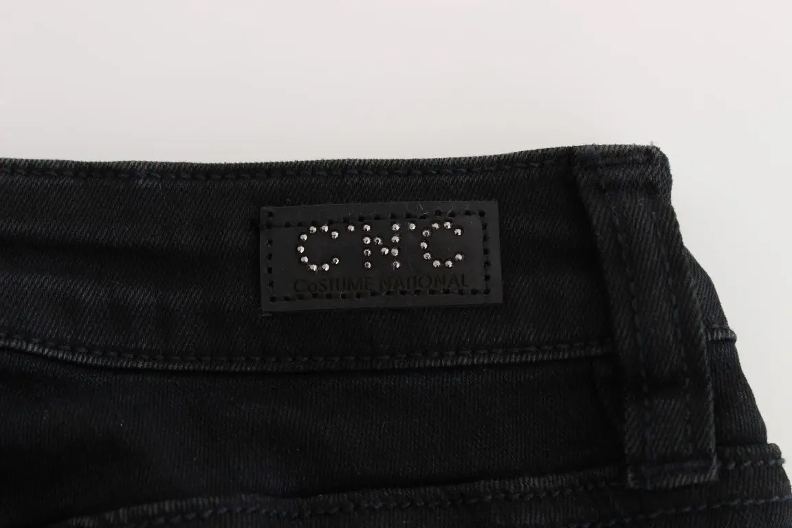 Kostyum jinsi Costume National Qora Paxta Slim Fit Denim