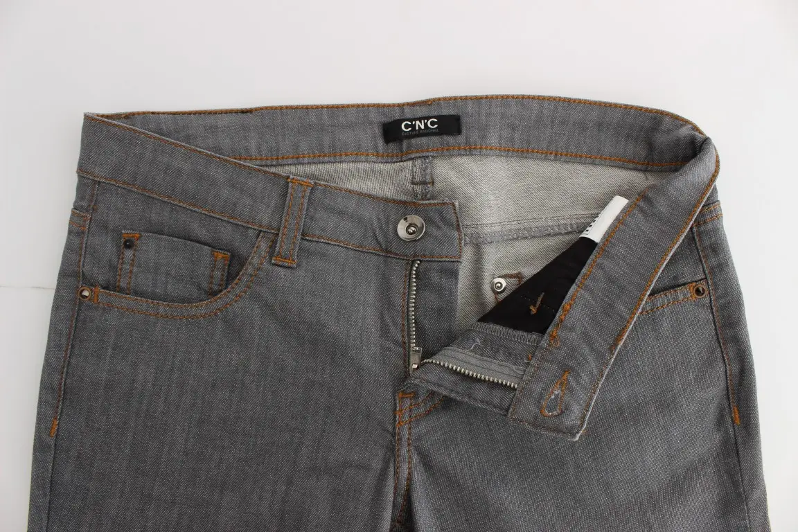 Jeans Costume National Gray Cotton Regular Fit Denim Jeans